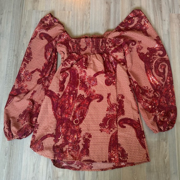 NEW Urban Outfitters Vivienne Printed Long Sleeve Mini Dress Size Small - Picture 5 of 9